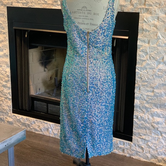 French connection turquoise beaded Cocktail dress - Picture 2 of 3